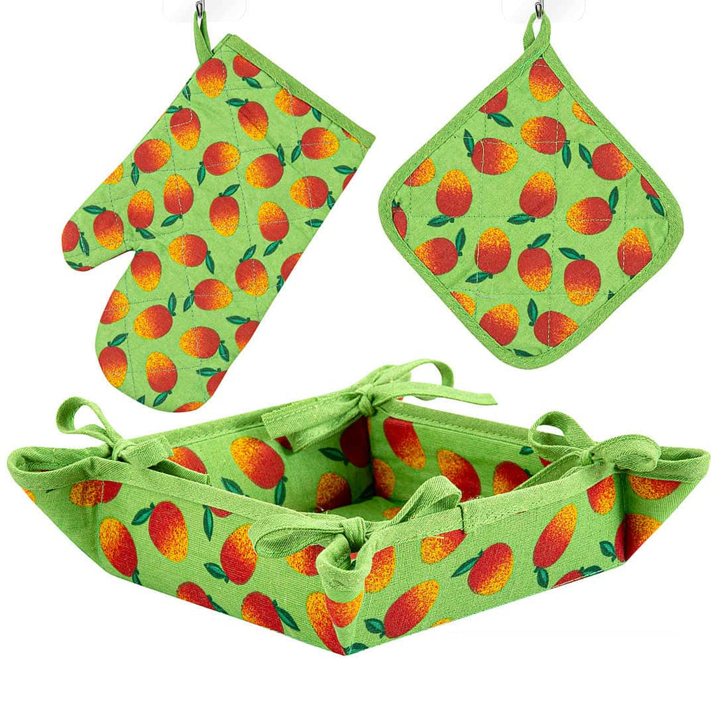Kitchen Apron Quilted 6 Pcs Set (Strawberry)