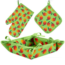 Kitchen Apron Quilted 6 Pcs Set (Strawberry)