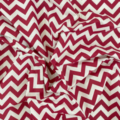 BERRY ZIGZAG COTTON PERCALE BED SHEET SET