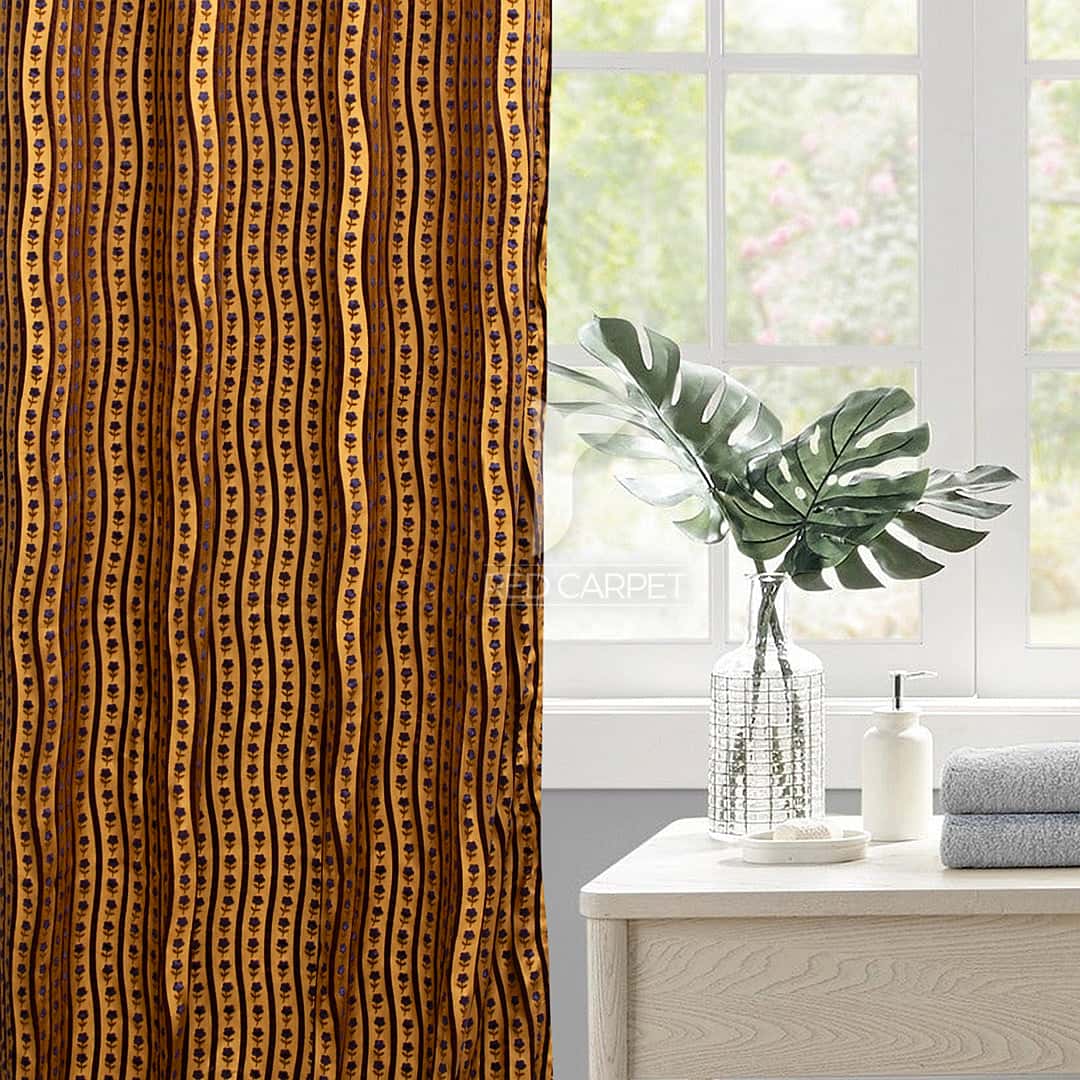 Printed velvet curtains panel (Flowers) Secondary image