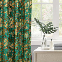 Printed velvet curtains panel (Green)