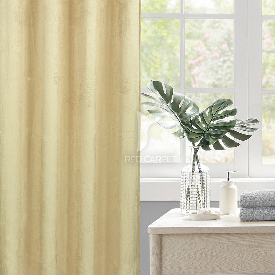 Plain velvet curtains panel (Fawn)