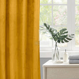 Plain velvet curtains panel (Brown)