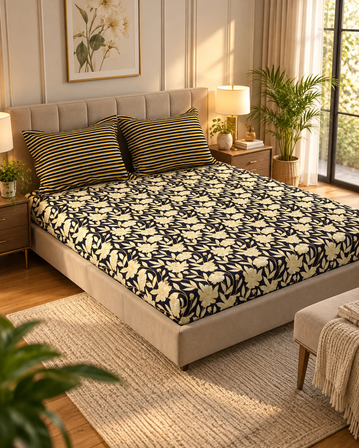 Royal Dusk Xara Fitted Bed Sheet Set Main image
