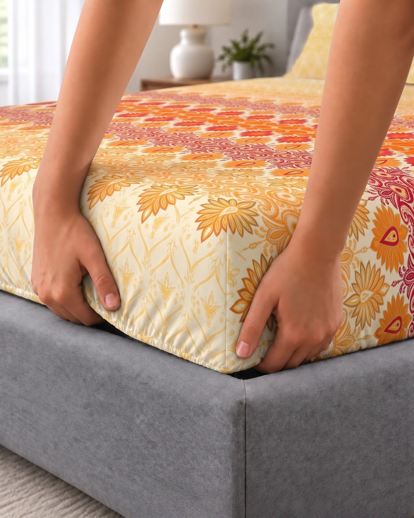 SAFFRON BLOOM Xara Fitted Bed Sheet Set Secondary image