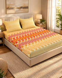 SAFFRON BLOOM Xara Fitted Bed Sheet Set