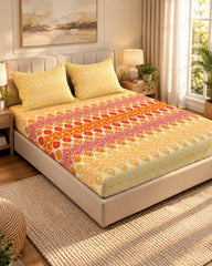 SAFFRON BLOOM Xara Fitted Bed Sheet Set