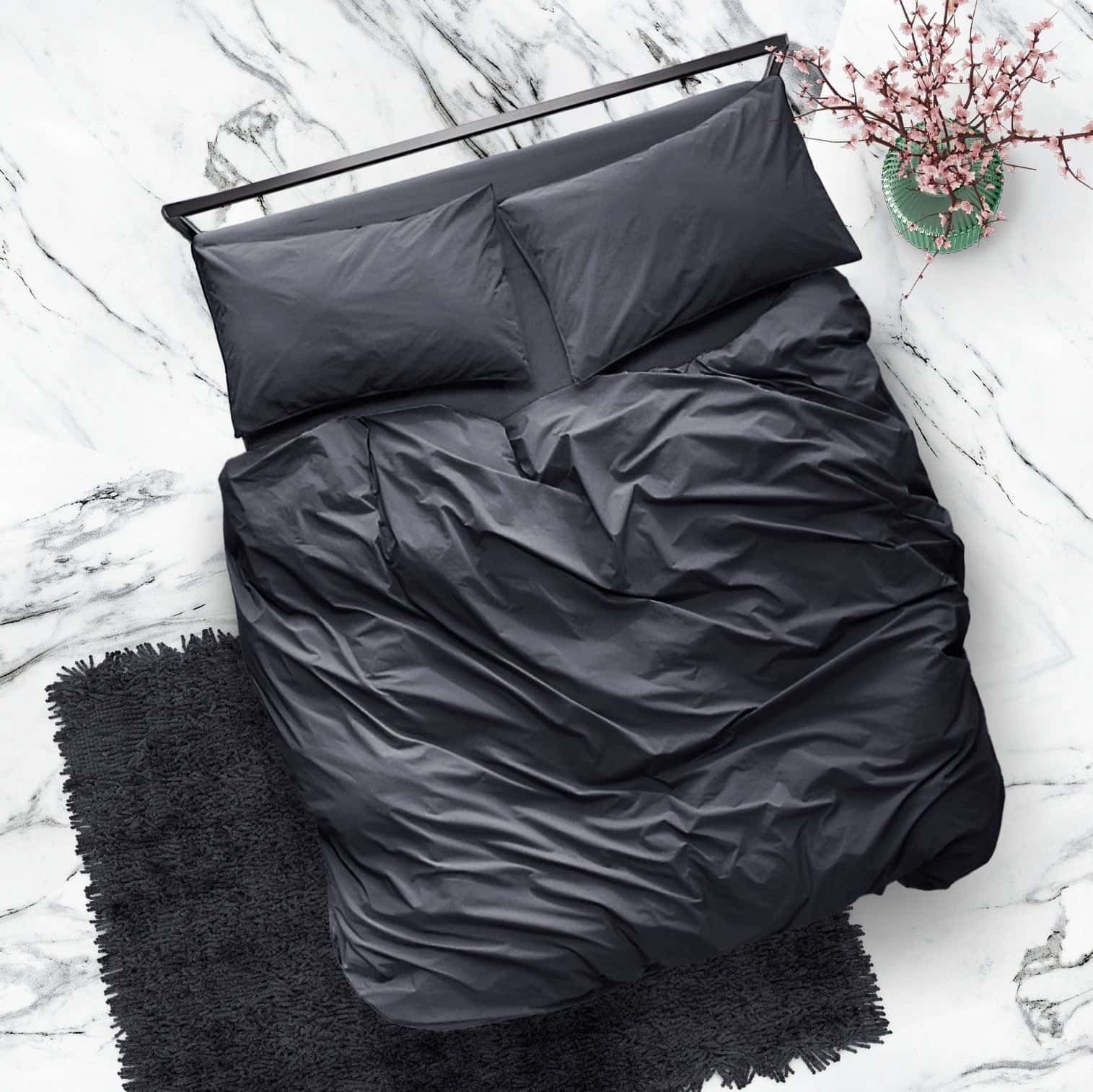 Solid Charcoal Grey - Quilt Cover Set Secondary image