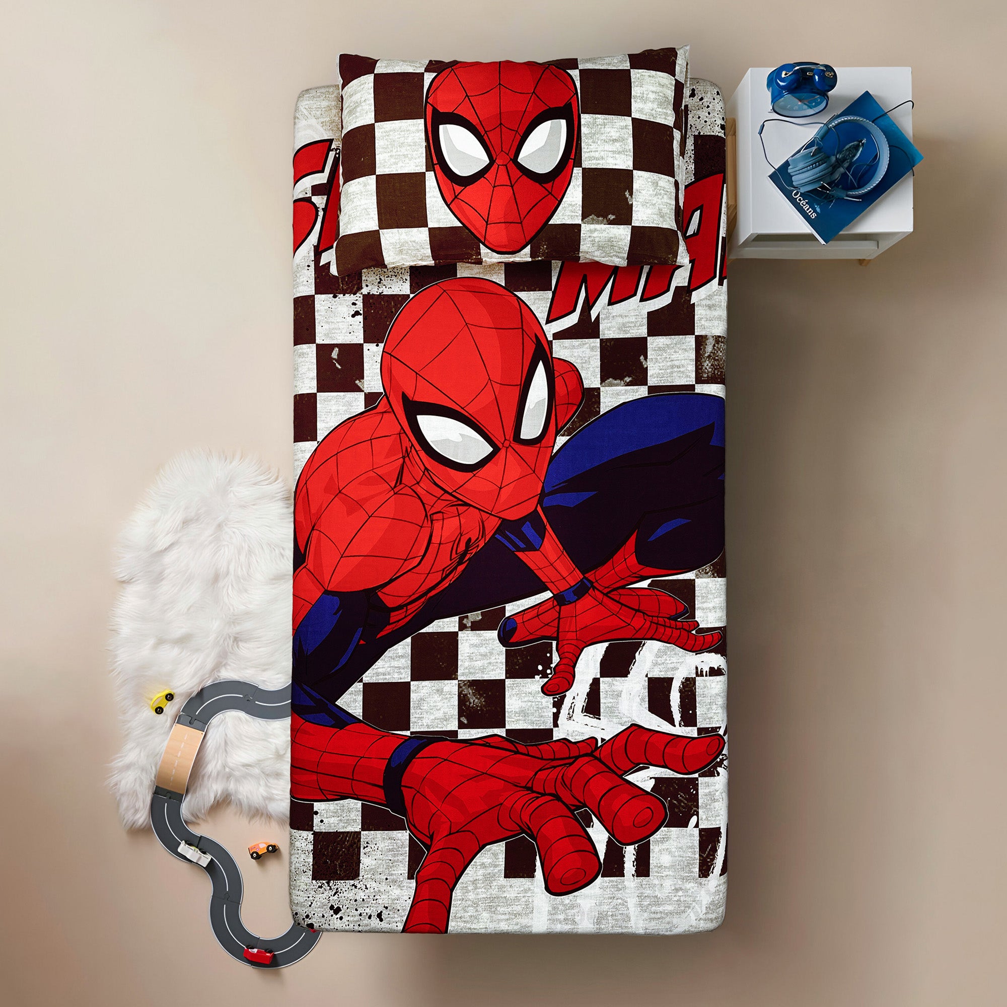 Super Web Action - Kids Fitted Bedsheet