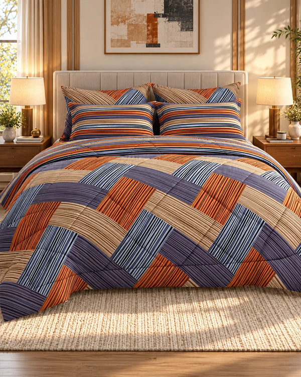 STRIPED KNIT 6-Pcs Comforter Set