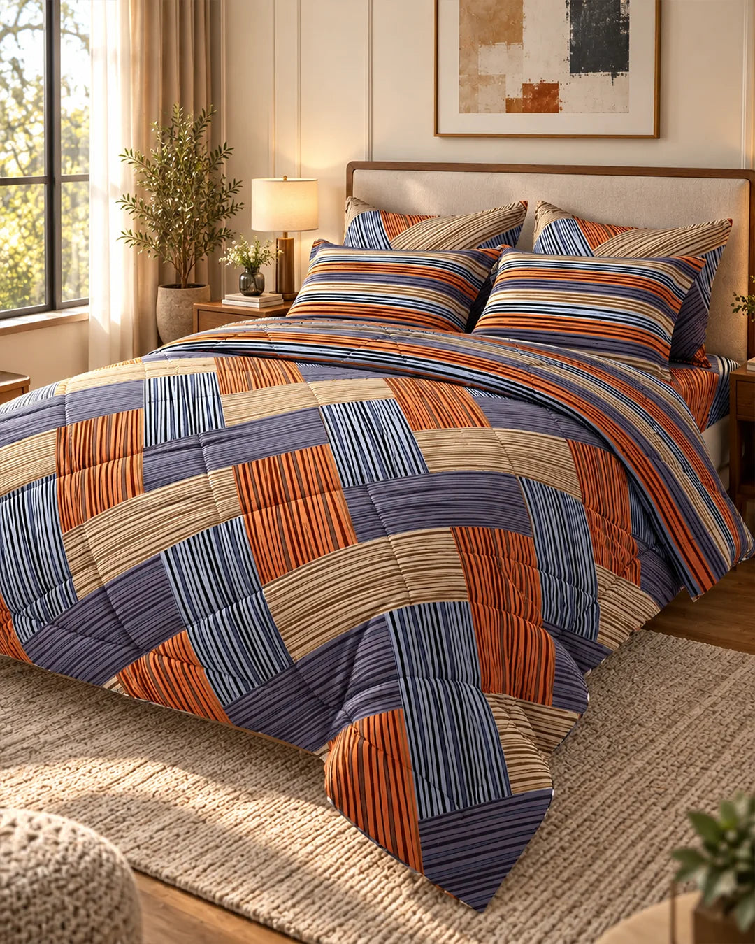 STRIPED KNIT 6-Pcs Comforter Set