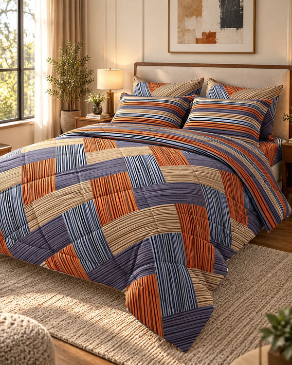 STRIPED KNIT 6-Pcs Comforter Set