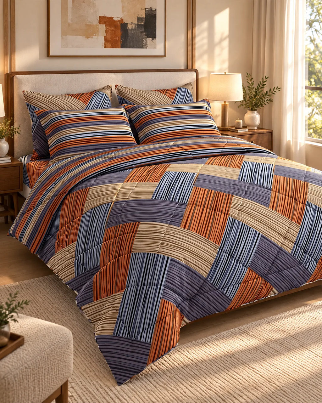 STRIPED KNIT 6-Pcs Comforter Set
