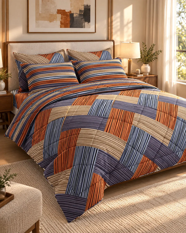 STRIPED KNIT 6-Pcs Comforter Set