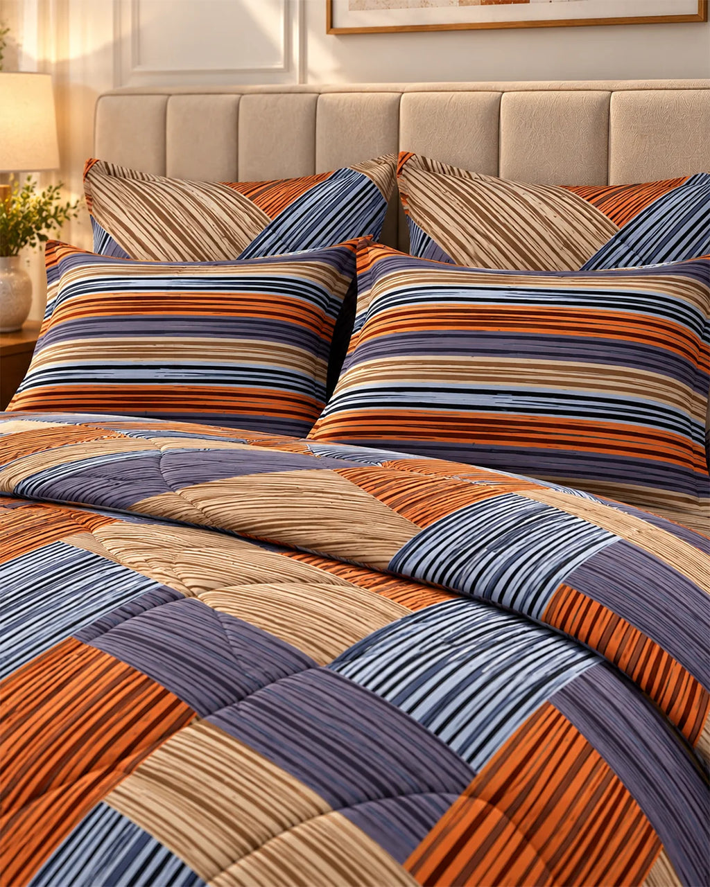 STRIPED KNIT 6-Pcs Comforter Set