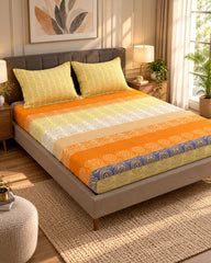 SUNSET MEDALLION STRIPES Xara Fitted Bed Sheet Set