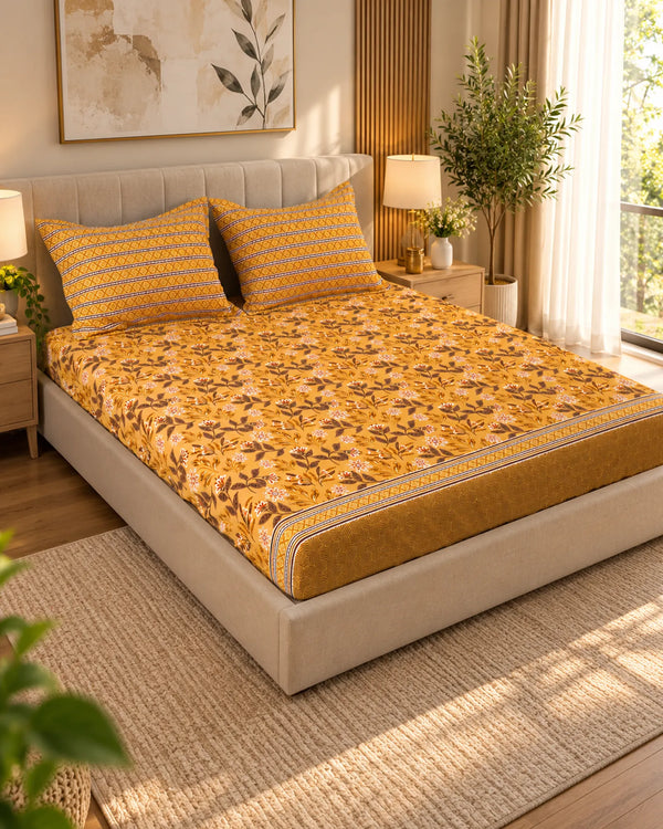 SUNSET VINES Xara Fitted Bed Sheet Set