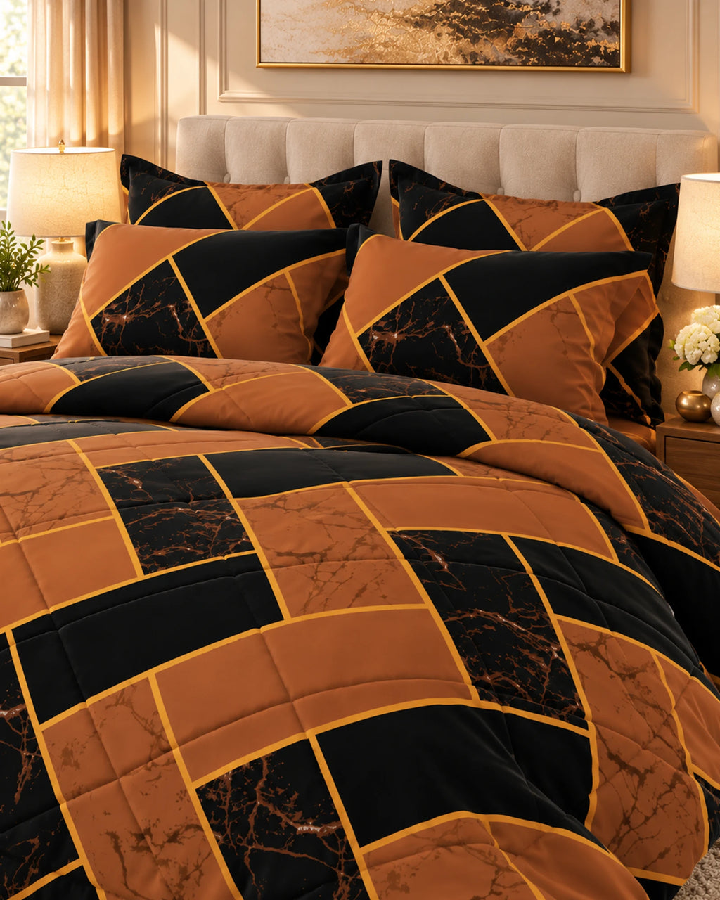 Sateen 6-Pc Comforter Set 8995 – Brown