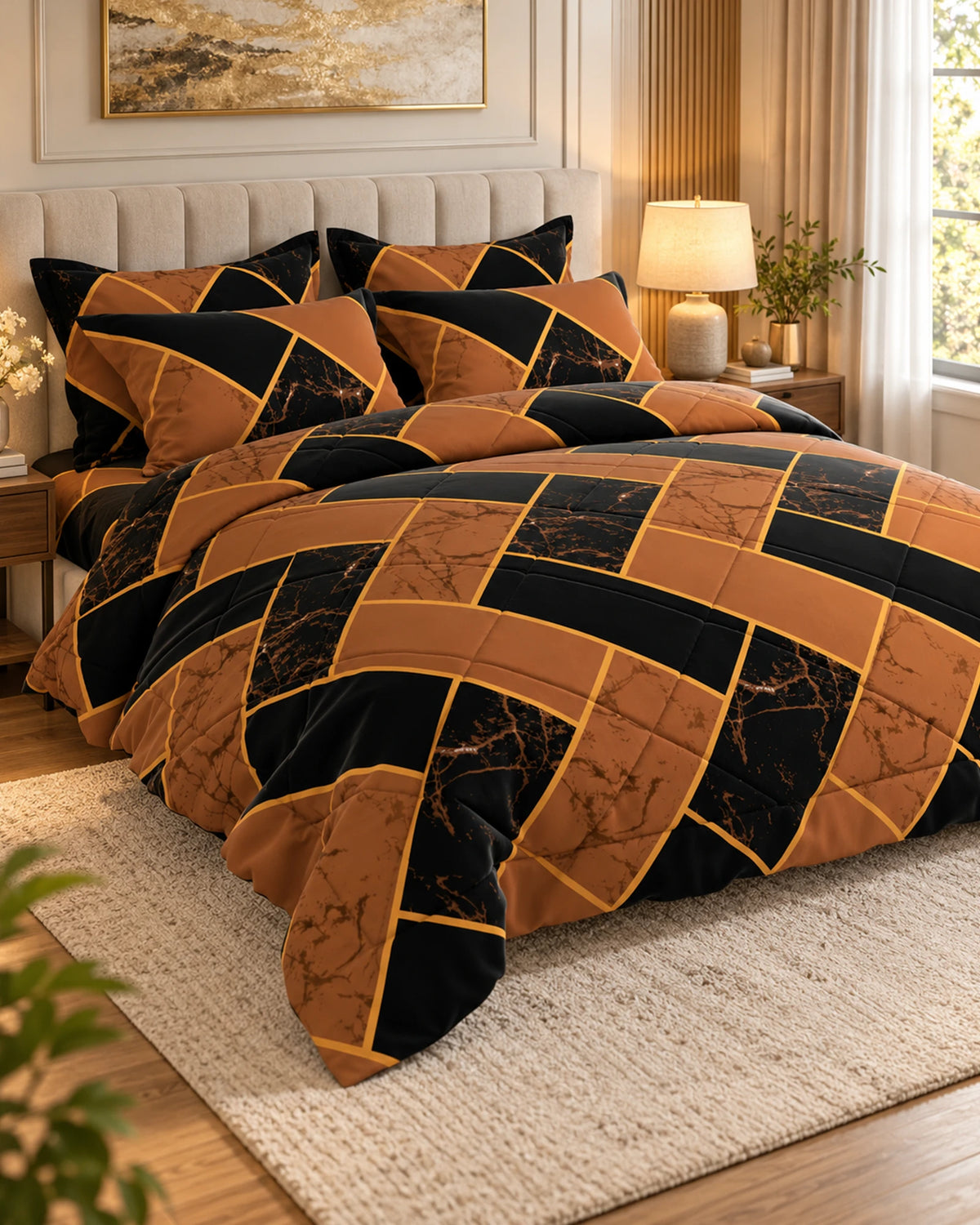Sateen 6-Pc Comforter Set 8995 – Brown Main image