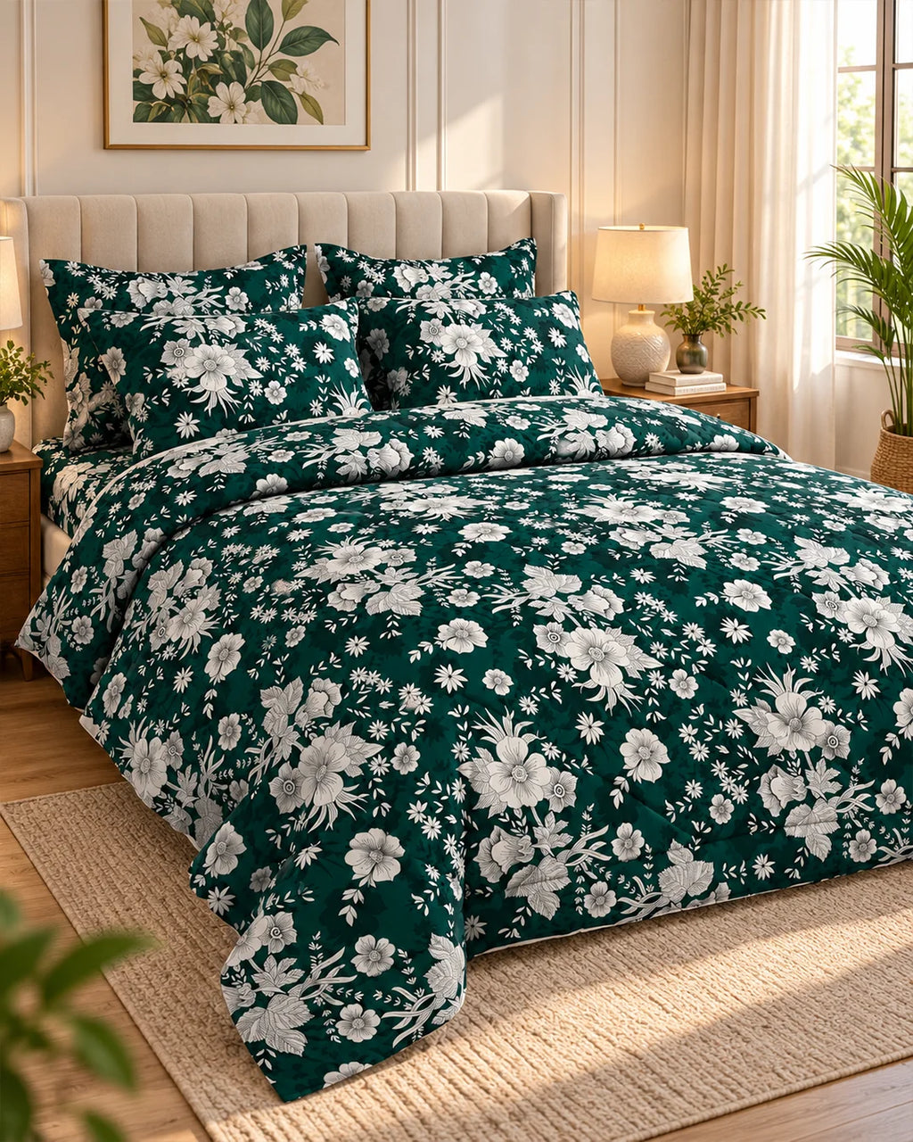 Sateen 6-pcs comforter set 8555