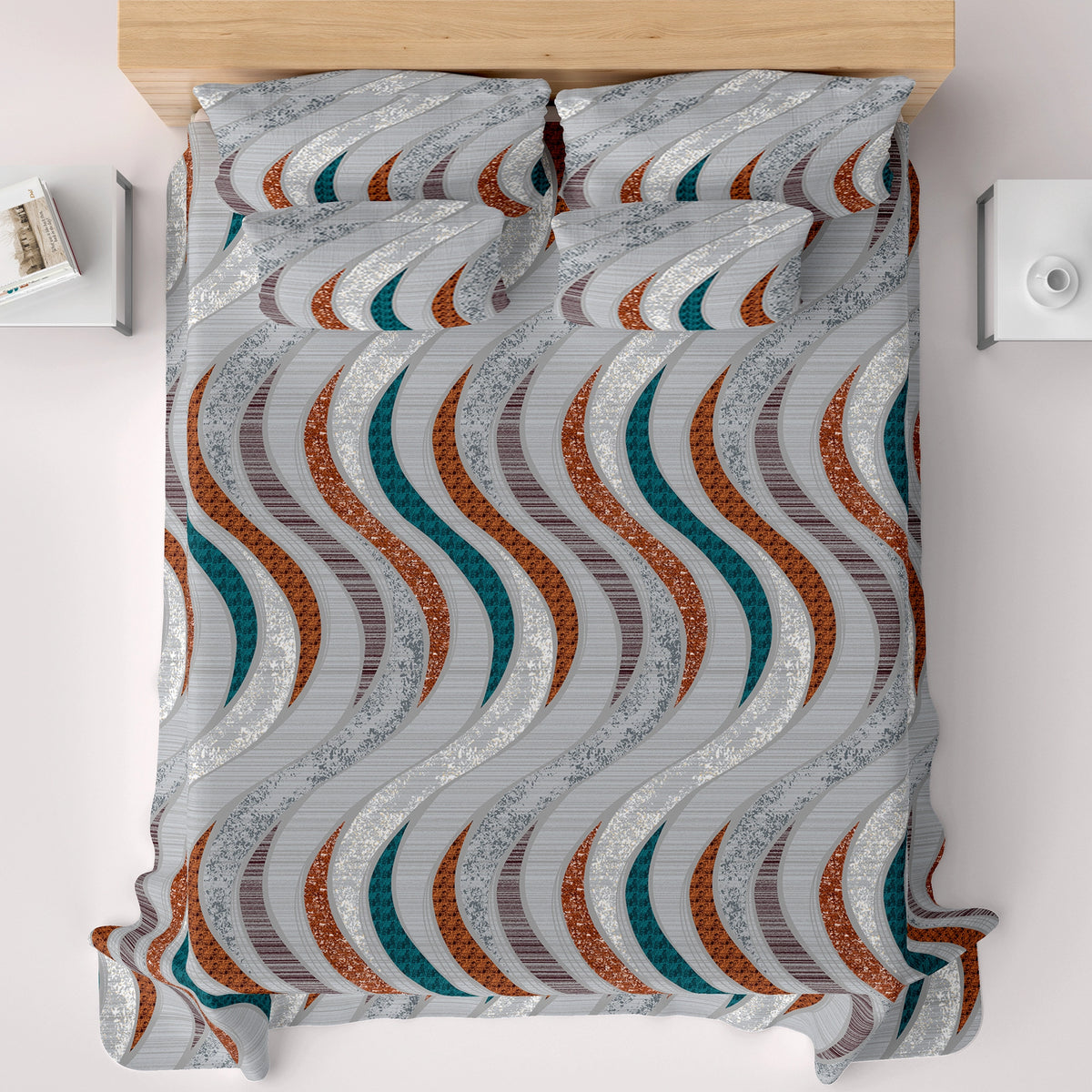 WAVE MOSAIC Sateen Bed Sheet Set