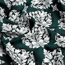 EMERALD SCROLL SATEEN BED SHEET SET