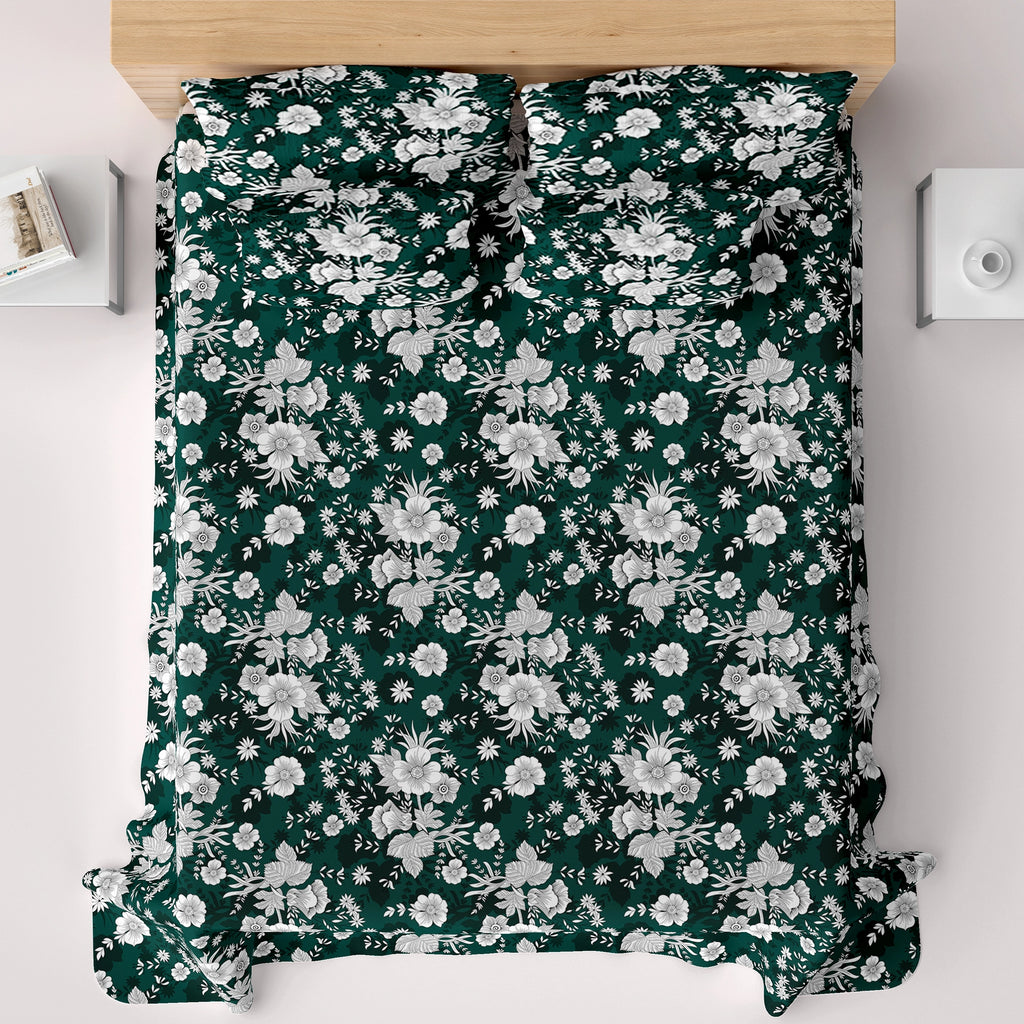 FOREST BLOOM SATEEN BED SHEET SET