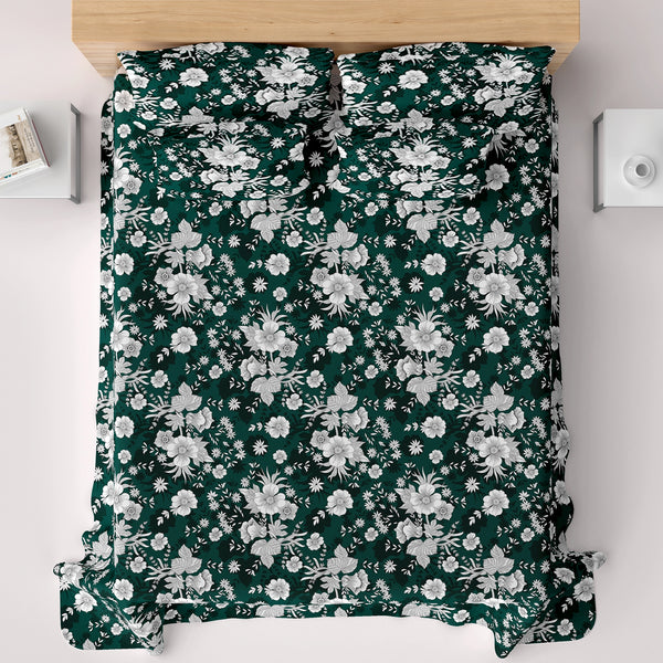 FOREST BLOOM SATEEN BED SHEET SET