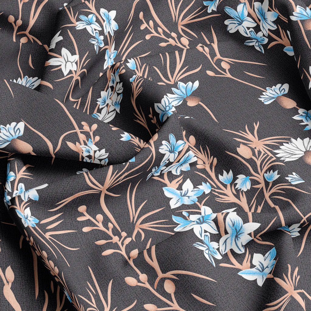 DARK FLORAL SATEEN BED SHEET