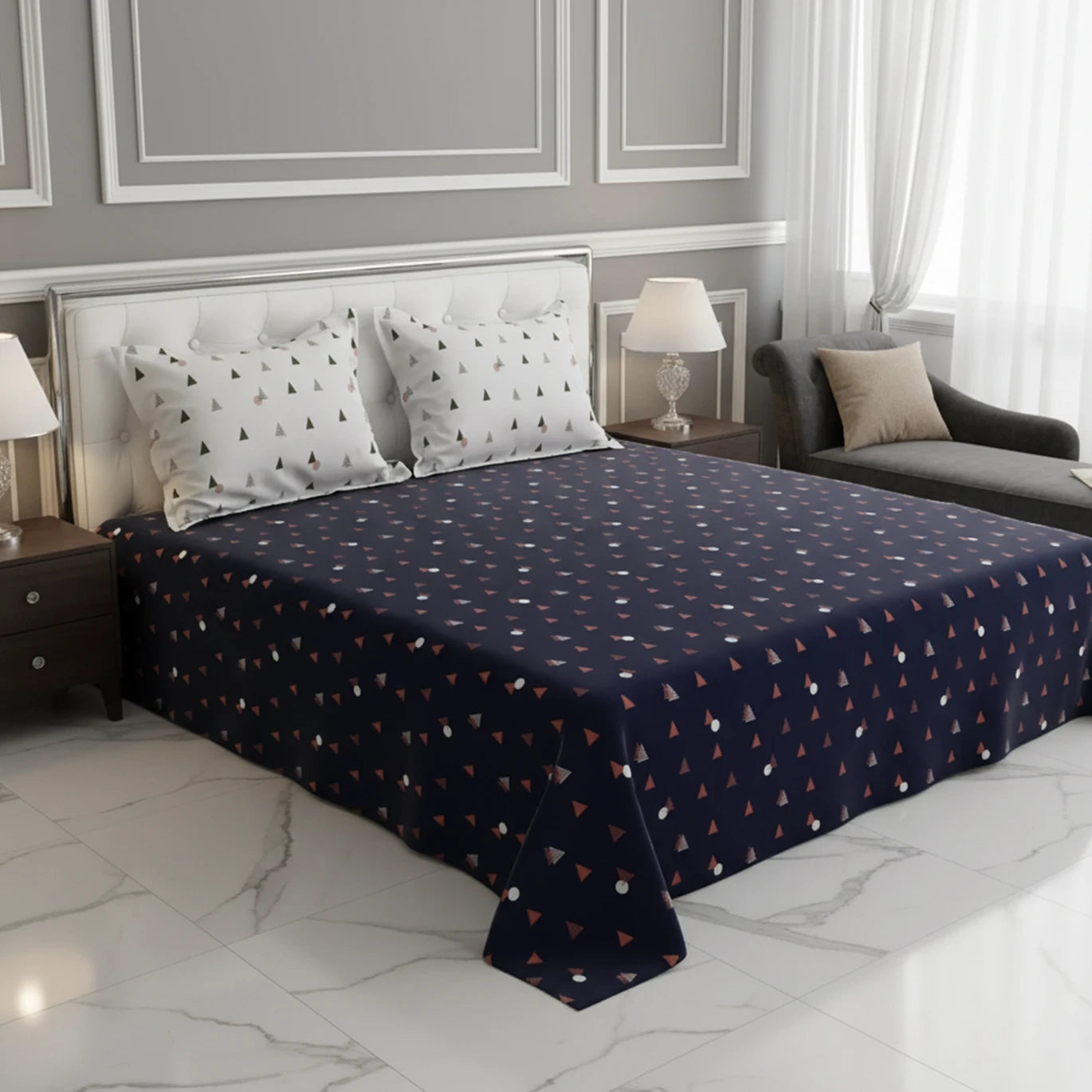 Sateen Bed Sheet Set - 9014