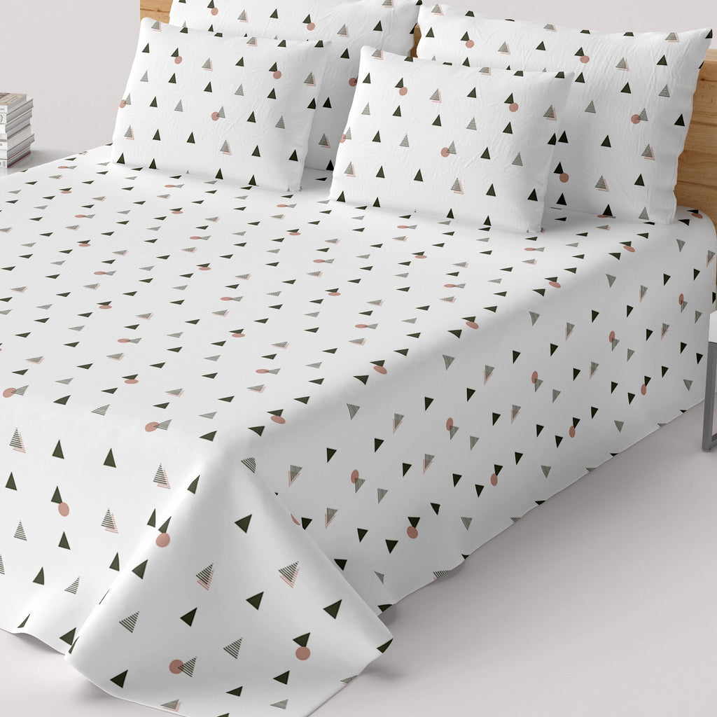 WHITE AURA Sateen Bed Sheet Set