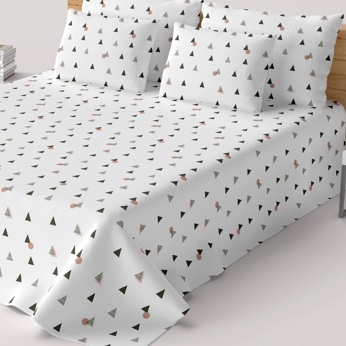 WHITE AURA Sateen Bed Sheet Set