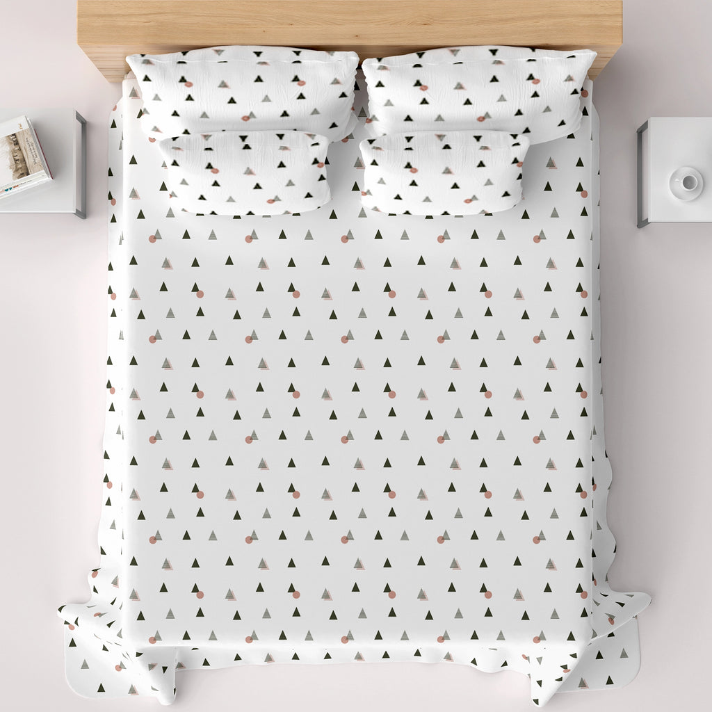WHITE AURA Sateen Bed Sheet Set
