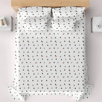 WHITE AURA Sateen Bed Sheet Set