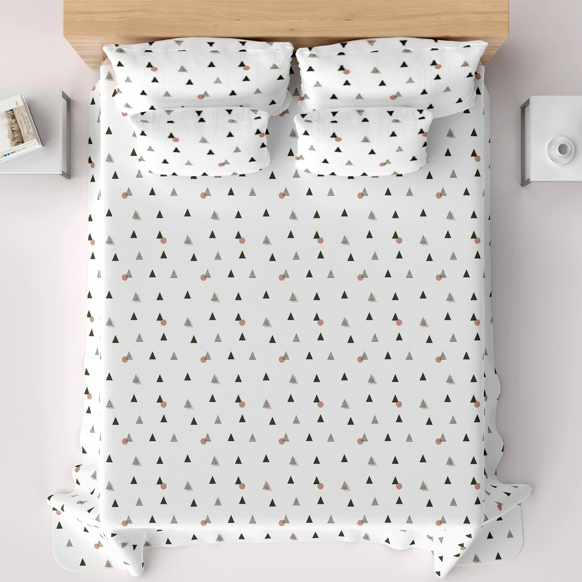 WHITE AURA Sateen Bed Sheet Set