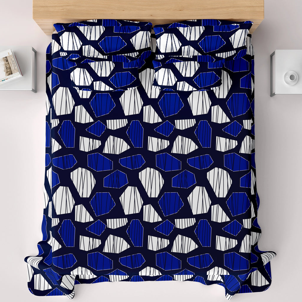 BLUE ESSENCE SATEEN BED SHEET SET