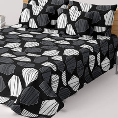Sateen Bed Sheet Set - 9081 (Grey)