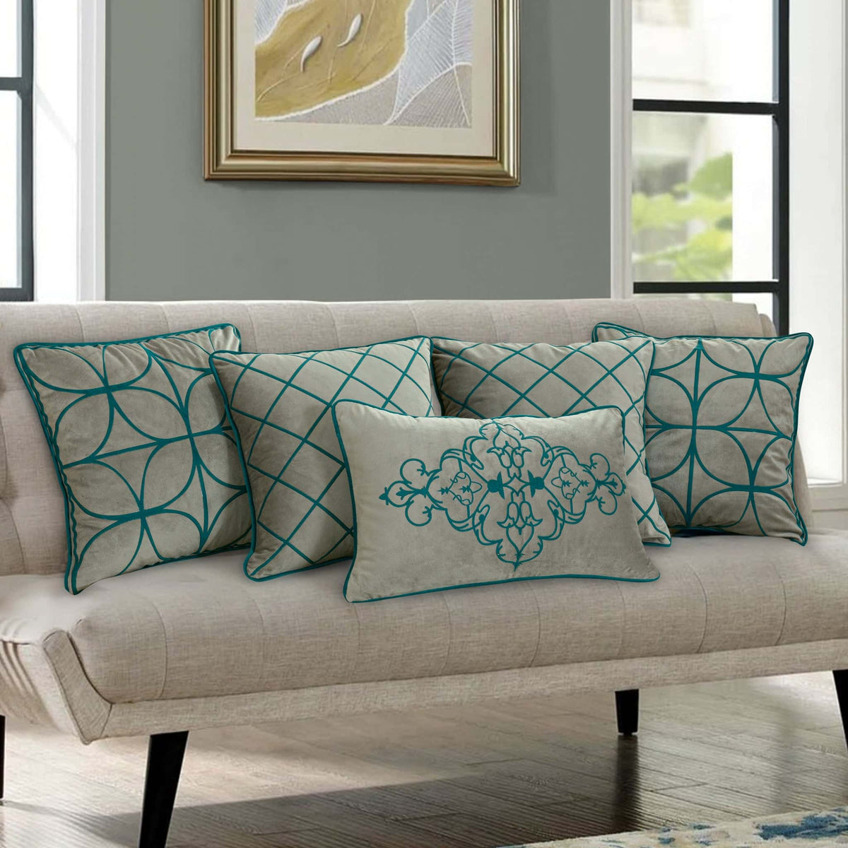 Pack of 5 cushion cover (grey) Main image