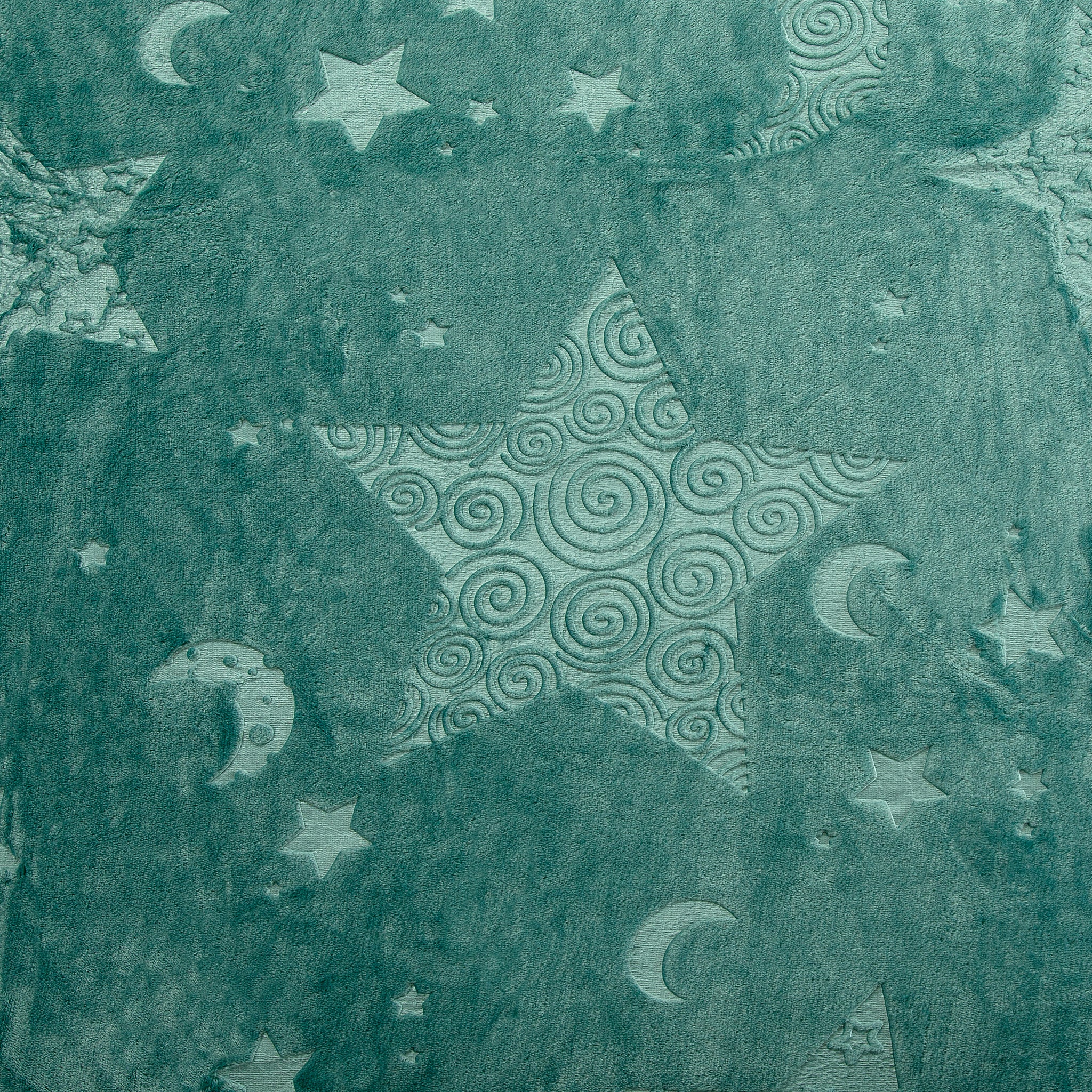 Star Embossed Fleece Blanket (Sea Green)