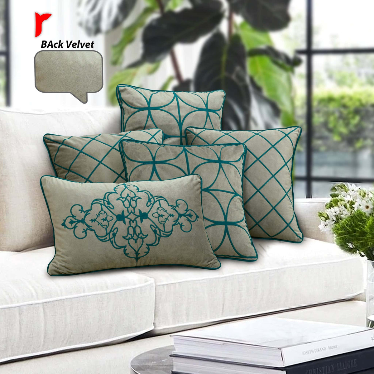 Pack of 5 cushion cover (grey)