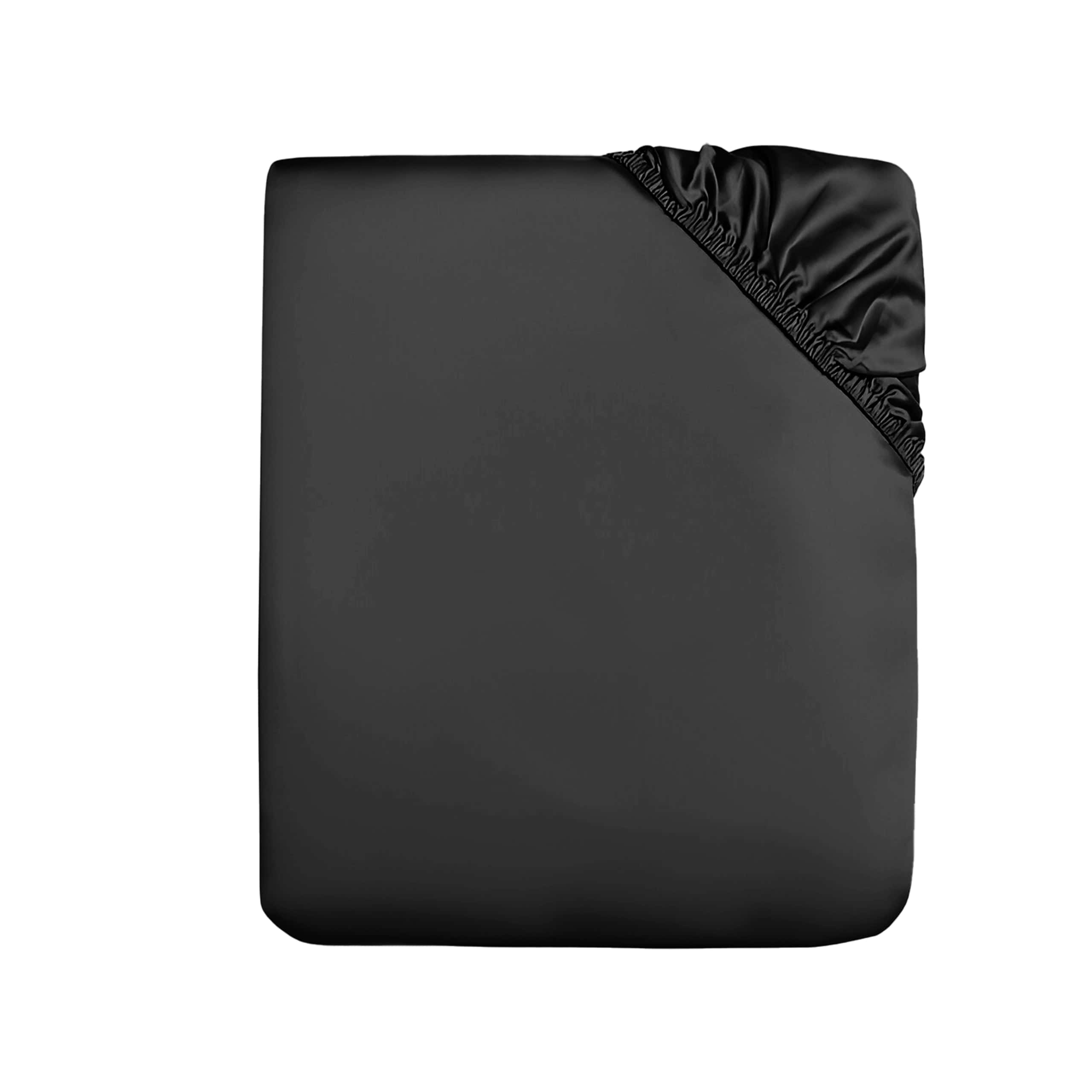 CHARCOAL BLACK SILK BED SHEET Secondary image
