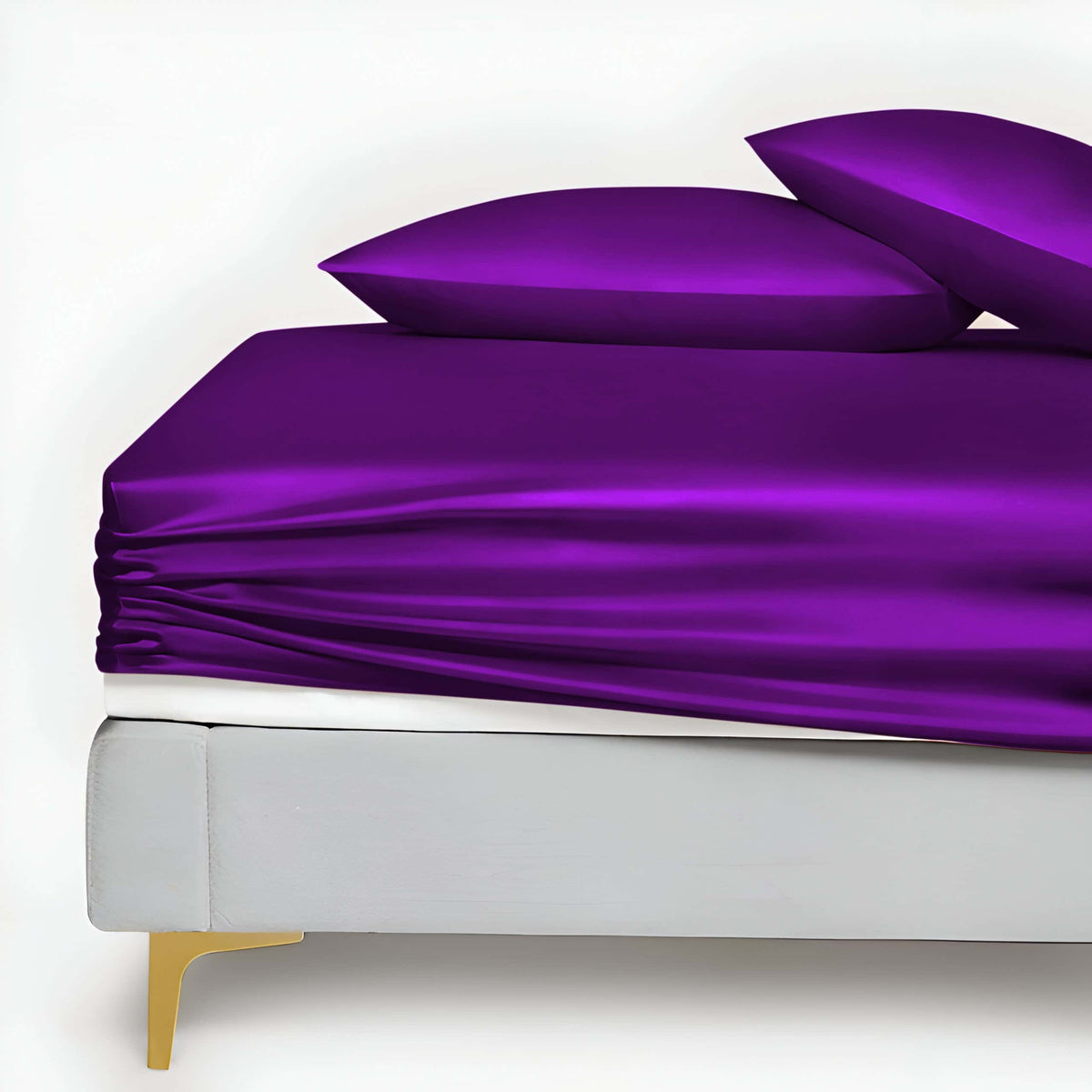 ROYAL PURPLE SILK BED SHEET Main image