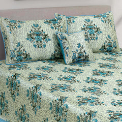 RHS gultex multani bedsheet set (Grey/Sky Blue)