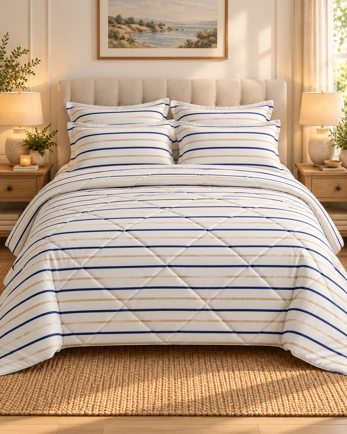 Striped Sateen 6-Pc Comforter Set
