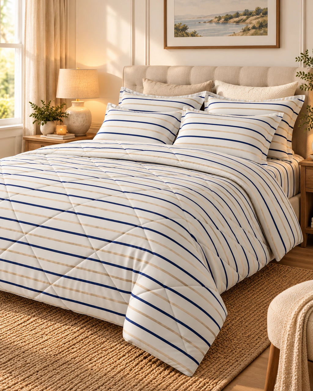 Striped Sateen 6-Pc Comforter Set