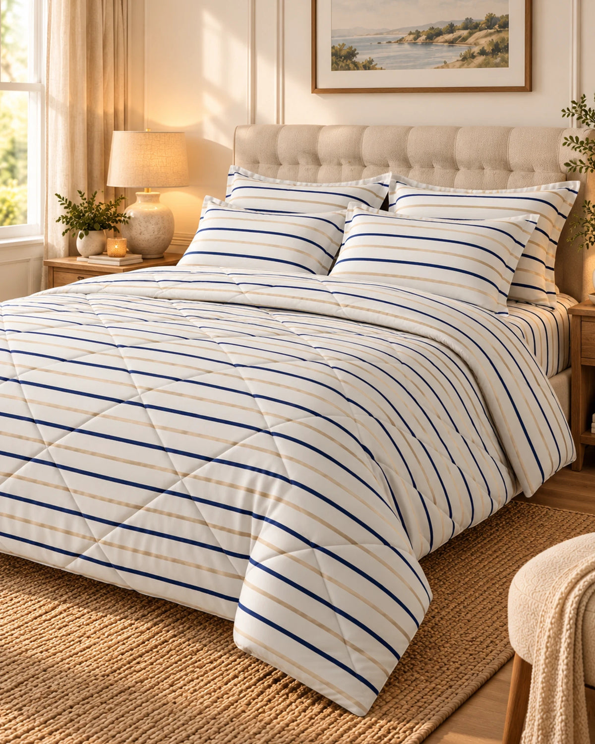 Striped Sateen 6-Pc Comforter Set