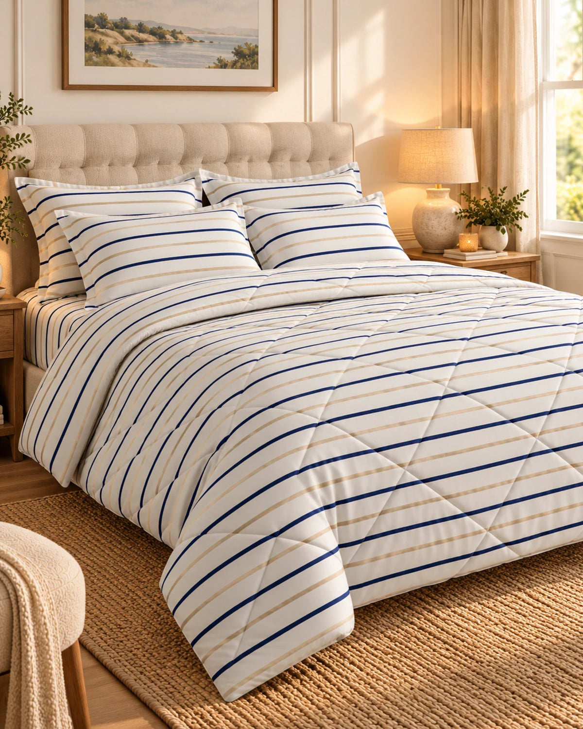 Striped Sateen 6-Pc Comforter Set