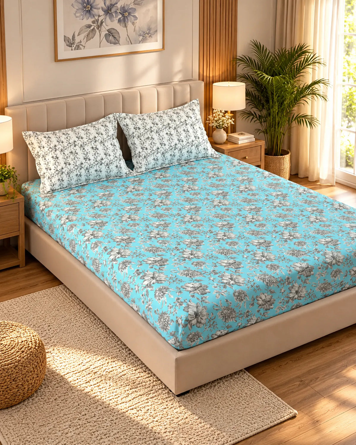 TEAL ROSES Xara Fitted Bed Sheet Set Main image