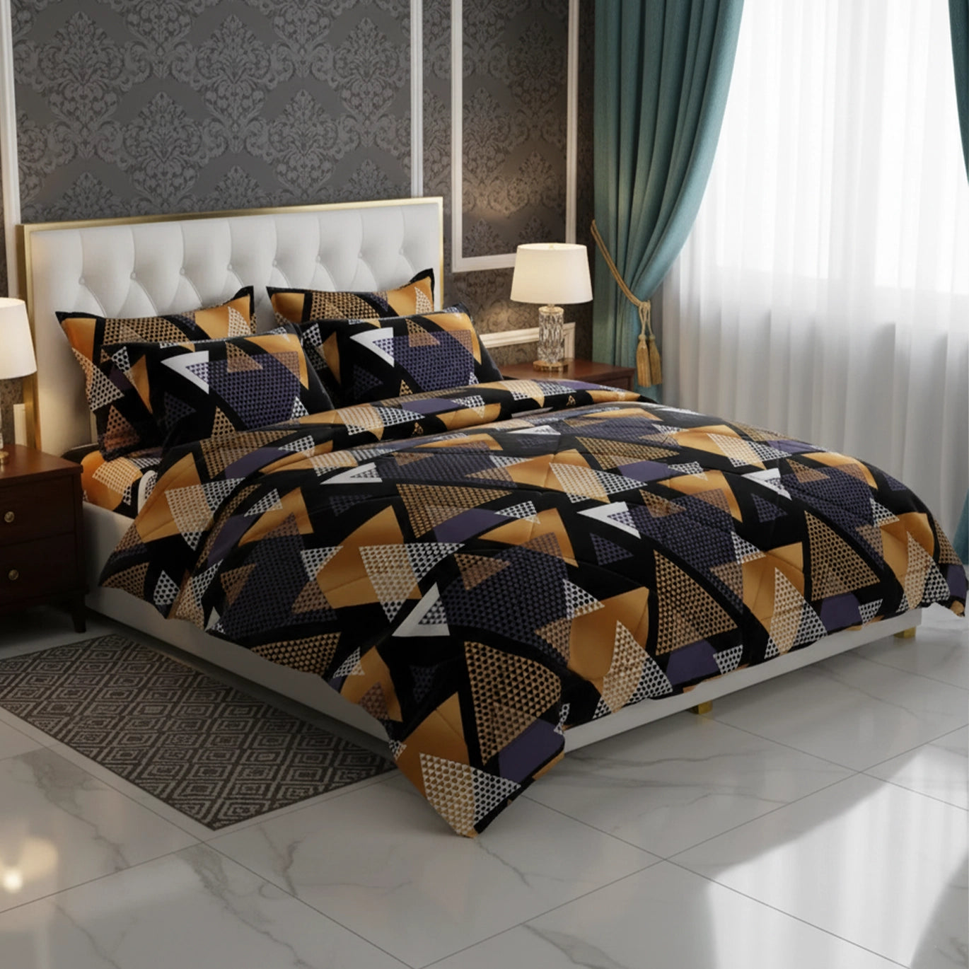 TRIANGLE ABSTRACT 6-Pcs Comforter Set