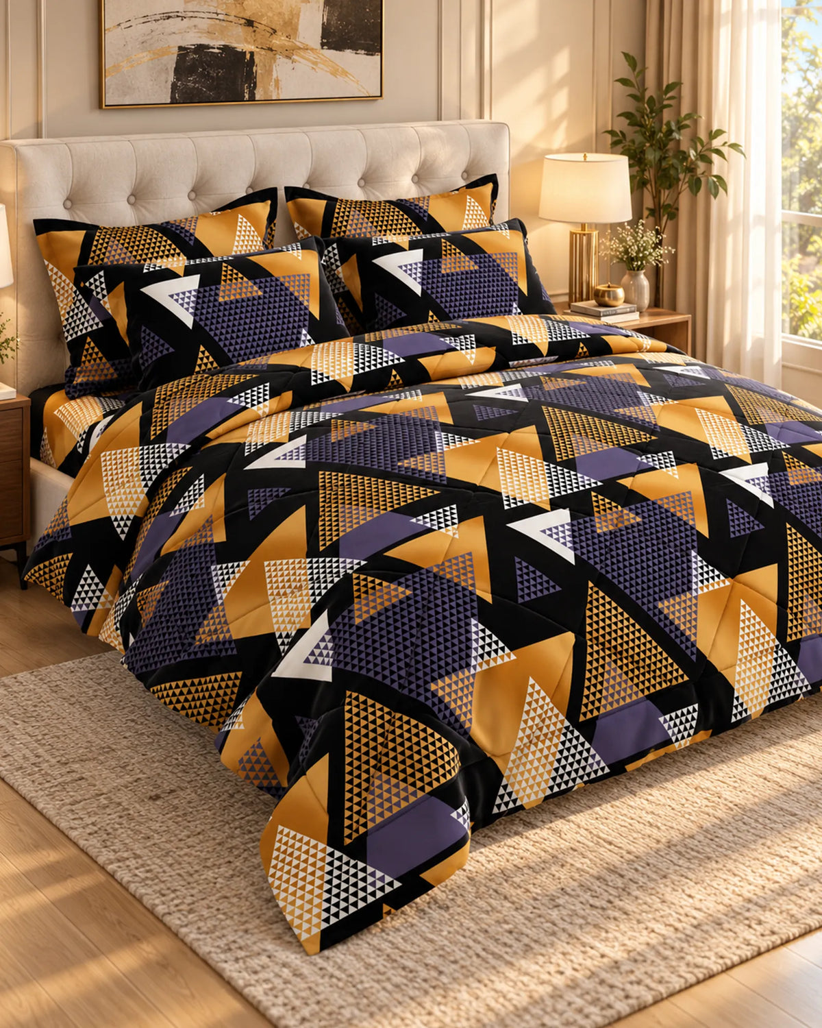 Triangle Abstract Sateen 6-Pc Comforter Set